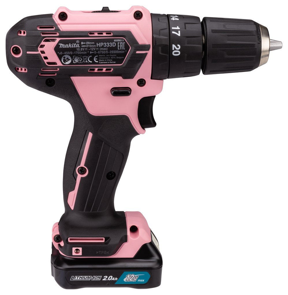 Taladro Combinado Inalambrico Makita Hp333dsap1 Rosa