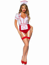 Leg Avenue - Disfraz Enfermera Sexy Rojo/Blanco M