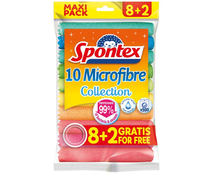 Spontex 19780028 Trapo Para Limpiar Microfibra Multicolor 10 Pieza(S)