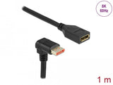 Delock Displayport Verlängerungscable Stecker 90° Unten Gewinkelt Zu Buchse 8k 60 Hz 1 M