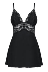 Babydoll Y Tanga Color Negro Talla (Interno):S/M