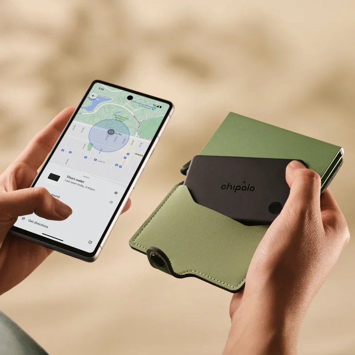 Chipolo Card  Rechargeable Tracking Card Compatible With Apple Find My On Iphone (Carbón)