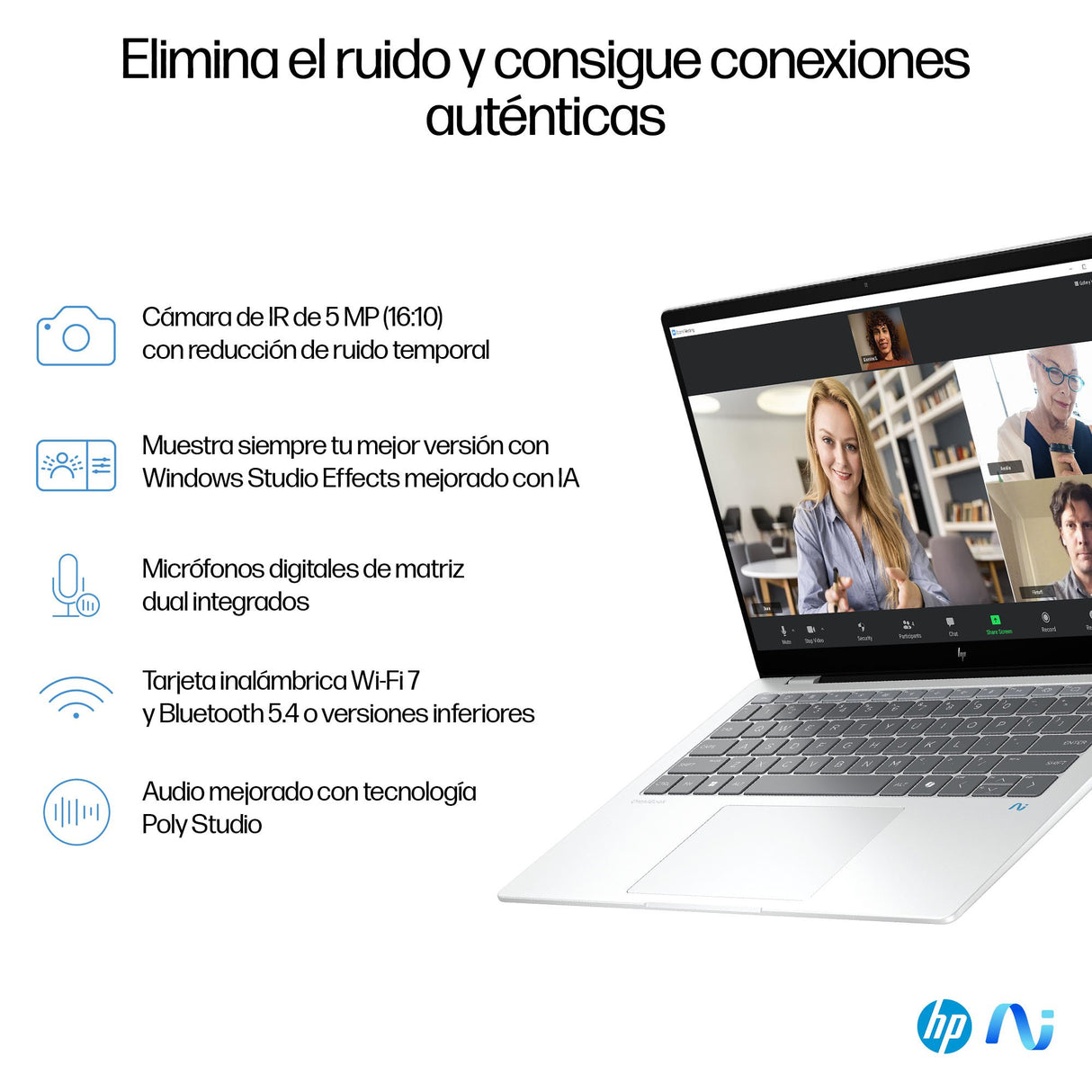 EAN 198701537205 - HP OmniBook X 14-fe1000ns Copilot+ PC Qualcomm Snapdragon X1P-42-100 Portátil 35,6 cm (14") 2.2K 16 GB LPD imagen 5