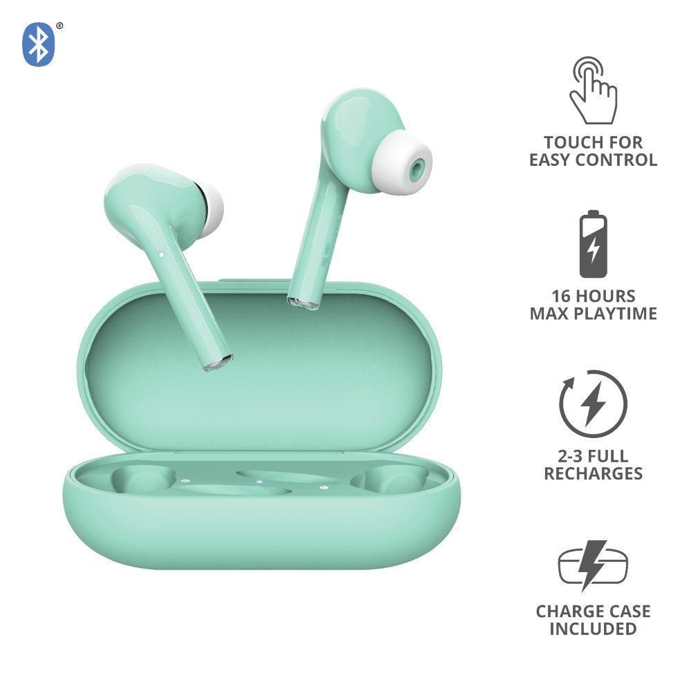 Auricular Trust Nika Wireless Bluetooth Earphones Carcasa Carga Turq 23703