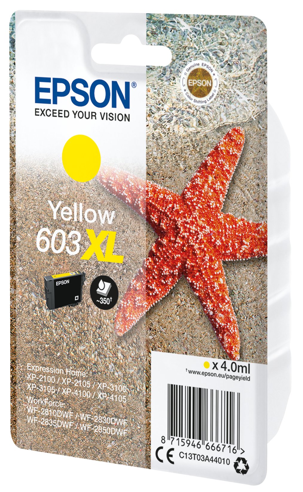 EAN 8715946666723 - Epson C13T03A44020 cartucho de tinta 1 pieza(s) Original Alto rendimiento (XL) Amarillo imagen 1