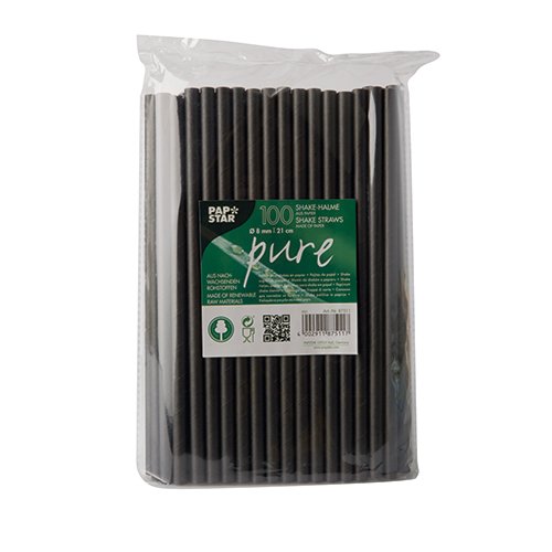 Papstar Strohhalme Pure Negro