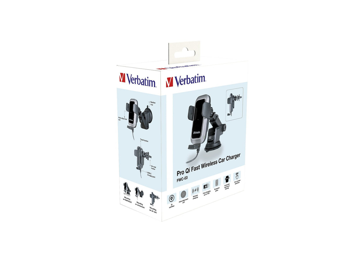 Verbatim Fwc-03 Pro Cargador Inalámbrico De Telefono Para El Coche