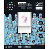 Cargador De Pared Tech One Tech Unicornio Dream 2xusb 2.4a Blanco