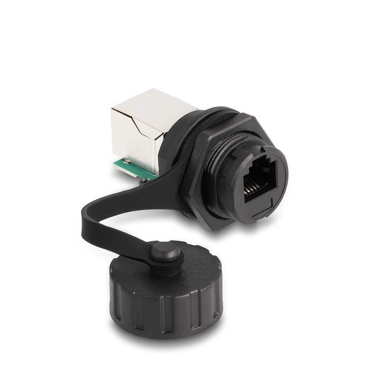 Delock Cableverbinder Rj12 Buchse Zu Rj12 Buchse Zum Einbau Mit Verschlusskappe Ip68 Staub- Und Wasserdicht Schwarz