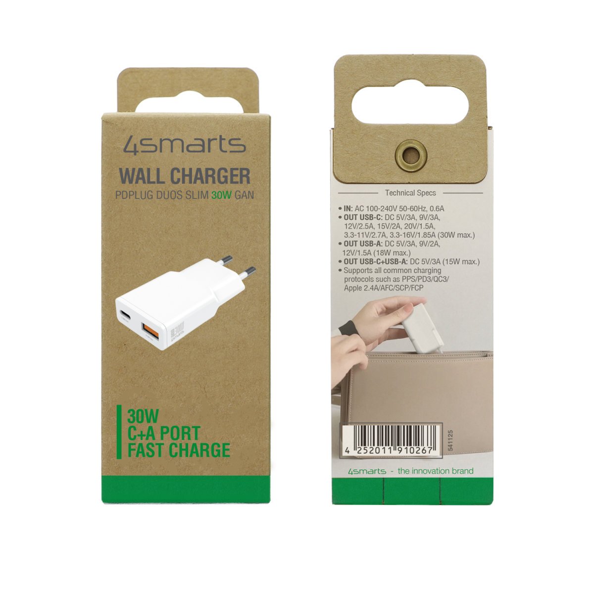 EAN 4252011910267 - 4smarts PDPlug Duos Slim Smartphone, Tableta Blanco Corriente alterna Carga rápida Interior imagen 5