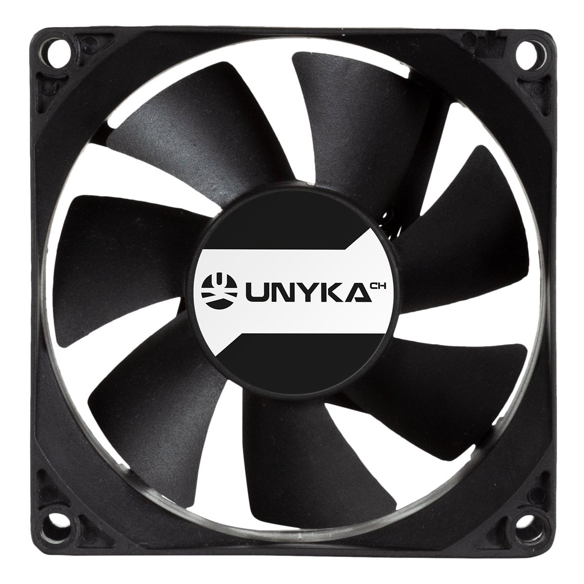 Ventilador Pc Unykach Server 80mm De Doble Bola - Velocidad Max. 2000rpm - Conector De 4 Pines Con Control De Temperatura