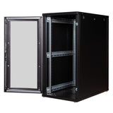 Roline 19-Zoll Serverschrank Pro 26 He, 600x1000 Bxt Schwarz Plexiglas
