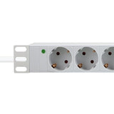 Regleta  9er De Enchufes 19" Pdu Logilink Gris Claro