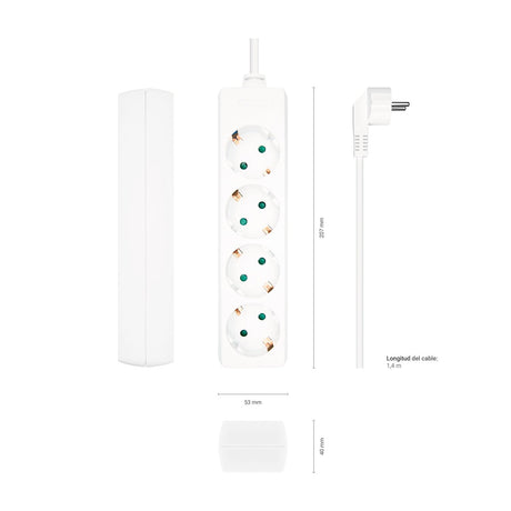 EAN 8436574706161 - AISENS A154-0533 base múltiple 1,4 m 4 salidas AC Interior imagen 3
