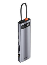 Baseus Hub Metal Gleam Series 11-In-1 Multifunctional (Type-C To 3xusb3.2/Pd 100w/3,5 Mm Jack/Vga Full Hd 60hz/2xhdmi 4k/Tf+Sd Card/ Rj45) Space Gray (Cahub-Ct0g)