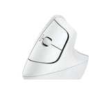 Logitech Raton Inalámbrico 6 Botones Ergonómico, Vertical, Blanco Crudo