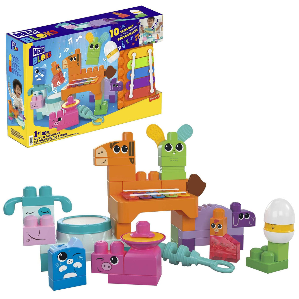 Mattel Mega Bloks Musical Fun Farm Animals