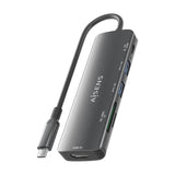 Aisens Usb-C Dock 6 En 1, Usb-C A 1xhdmi, 2xusb-A, 1xusb-C Pd 100w, 1xsd, 1xmicro Sd, Gris, 15cm