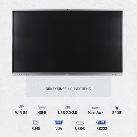 EAN 8435364318829 - iggual Orchid 86" Webcam Panel plano interactivo 2,18 m (86") LED Wifi 400 cd / m² 4K Ultra HD Negro Pant imagen 2