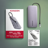 Hub Axagon Hmc-6gm2 Multiport Usb-C 3.1, M.2-Nvme/Sata, Hdmi, Gbit-Lan, 1x Usb-A, 1x Usb-C, Cr