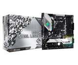Placa Base Asrock B550m Steel Legend, Amd, Zócalo Am4, Amd Ryzen, Ddr4-Sdram, Dimm, 2133,2400,2667,2933,3200,3466,3600,3733,3800,3866,4000,4133,4200,4266,4333,4400,4466,4533 Mhz