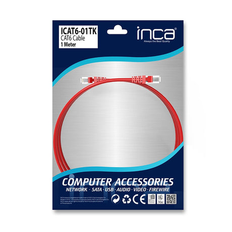 EAN 8697980468542 - Inca CAT6 RJ45 1 m cable de red Rojo U/UTP (UTP) imagen 7
