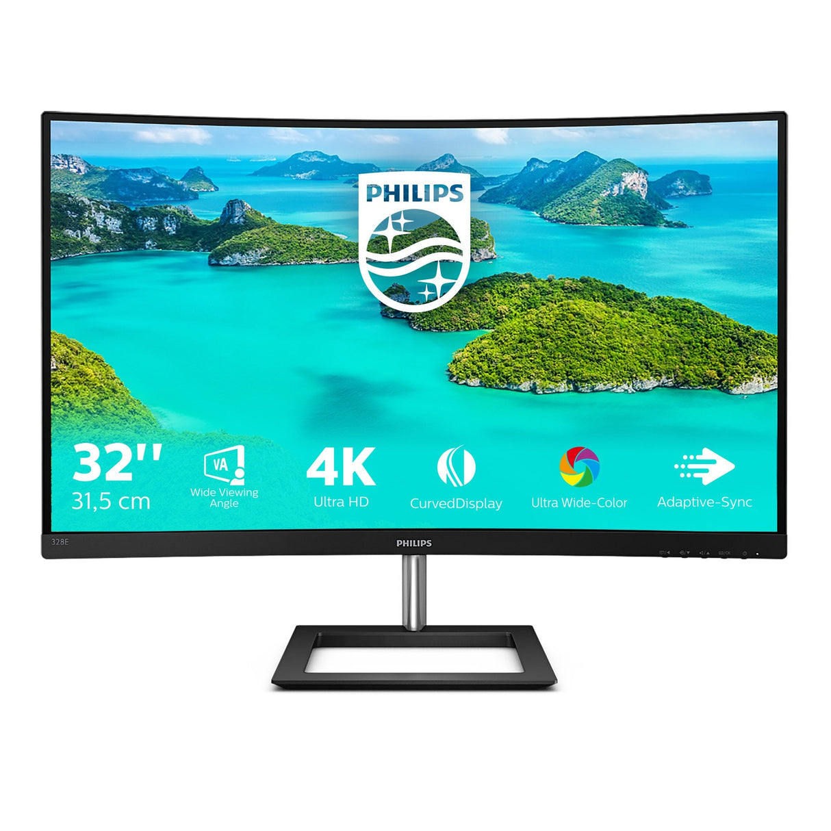 Monitor Profesional Curvo Philips E-Line 328e1ca 31.5' 4k Multimedia Negro