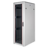 Roline 19-Zoll Netzwerkschrank Pro 36 He, 600x800 Bxt Glastr Grau