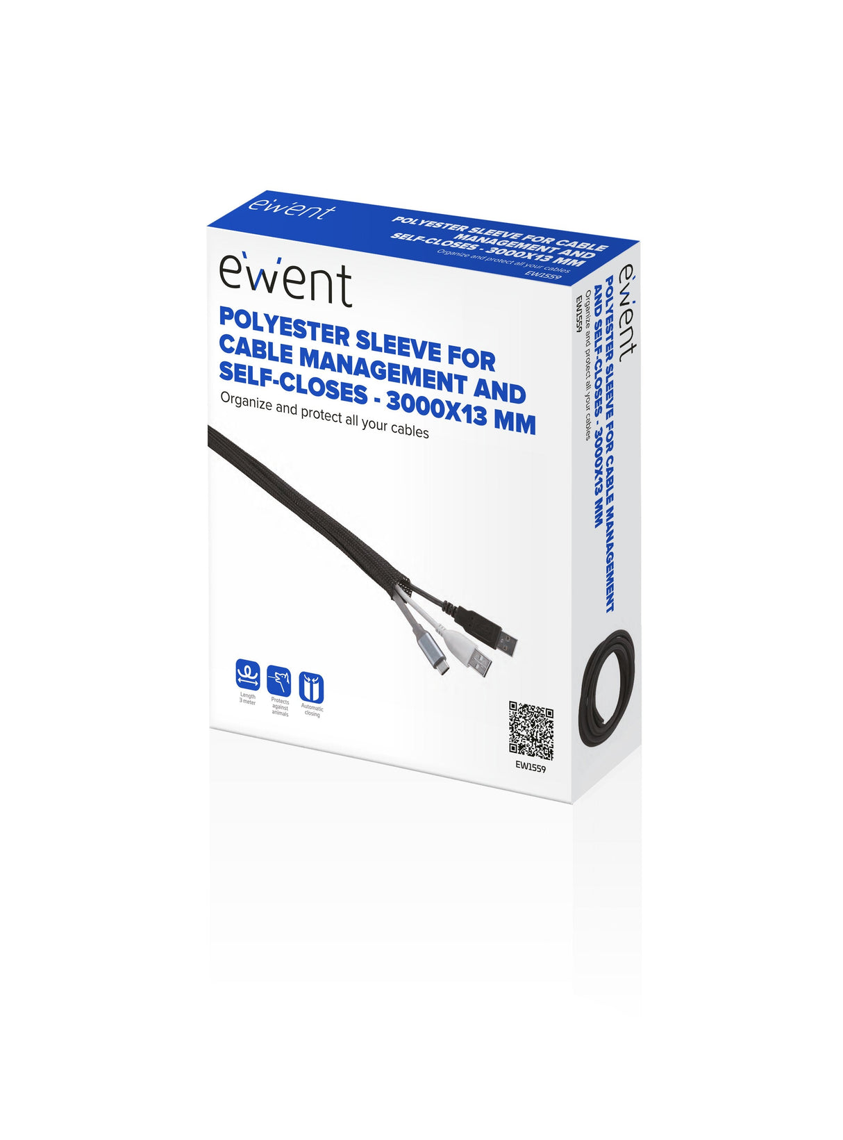 Ewent Manguito De Poliester Auto-Cierre 3000x13mm