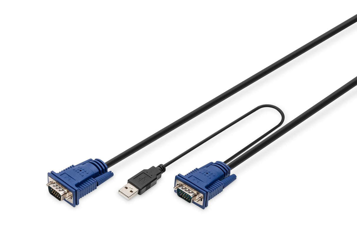 Cable Kvm Digitus Vga Ps/2 Usb Hd Db15/M 2xminidin6/M Usb Tipo A/M Hd Db15/M 3m