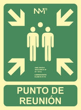 Cartel De Evacuación "Punto De Reunion" Clase B (Pvc 0,7mm) 22.4x30cm Normaluz