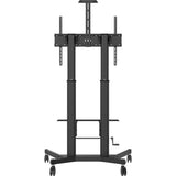 Soporte De Suelo Para Pantalla Profesional Vision Garantía De Por Vida Carro De Acero Para Pantallas De 55-100" Con Tamaños Vesa De Hasta 800 X 600 Manivela Para Ajustar La Altura Ajuste De Inclinación Estante Grande Para Portátil O Barra D