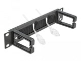 Delock 10" Barra Escobilla Gestión Cable Con 2 Soportes 1 U Negro