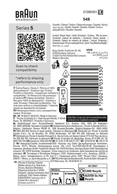 EAN 8700216051330 - Braun Series 5 54 B Cabezal para afeitado imagen 2