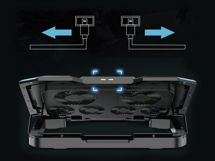 Base De Refrigeracion Para Portatiles Gaming Conceptronic  Hasta 17 6 Ventiladores Luz Rbg