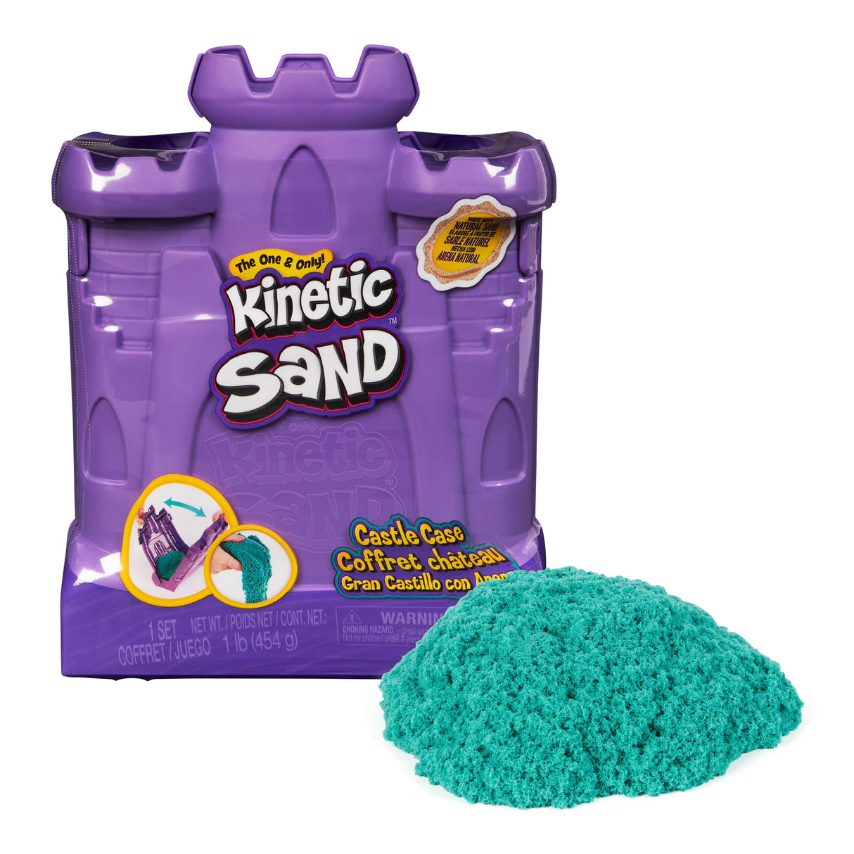 Spin Master Kinetic Sand - Estuche Castillos, Arena De Juego 453 Gramos De Arena 6068384