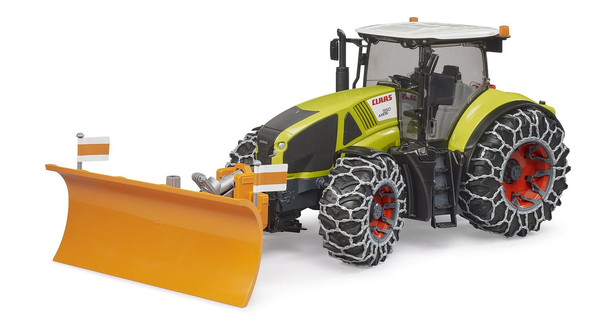 Hermano Claas Axion 950 Con Cadenas De Nieve Y Letrero De Limpieza, Vehículo Modelo 03018