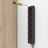 Regleta Alimentacion Hama Con 6 Tomas Interruptor Individual Y Comun 1,4m Color Negro