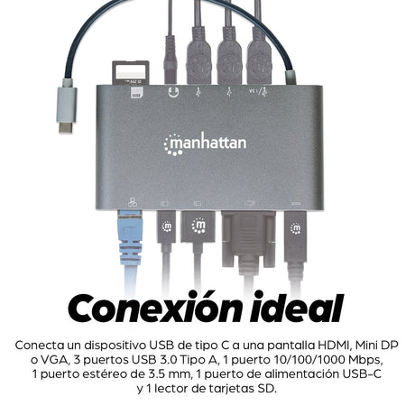 EAN 0766623152808 - Manhattan 152808 base para portátil y replicador de puertos Alámbrico USB 3.2 Gen 1 (3.1 Gen 1) Type-C Pl imagen 11