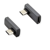Roline Usb4 Gen 3x2 Adapter Typ C St Bu, Aluminium, 90, Gedreht, Silberfarben