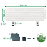 Leitz Schreibtisch-Organizer 80x25cm Pegboard M.Notebookhalter Ergo Blanco