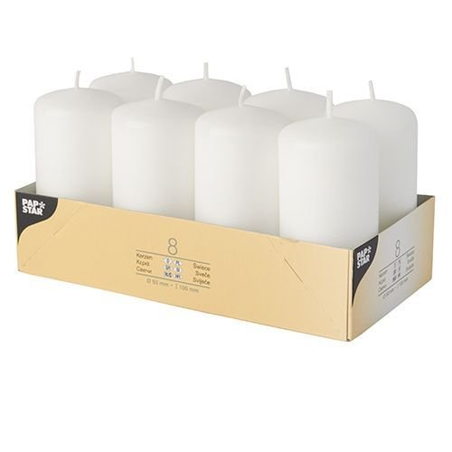 Candle Papstar Stumpenkerzen 10 Cm Blanco