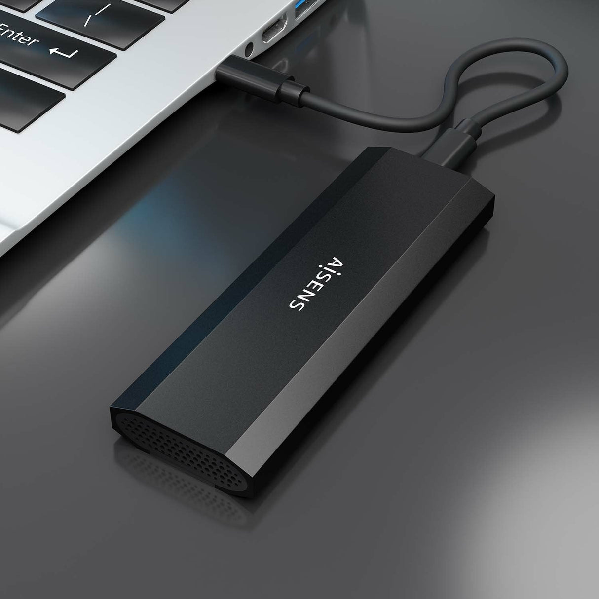 Aisens Caja Externa Para Disco Ssd M.2 Ngff Usb 3.2 Sin Tornillos Negra Asm2-028b