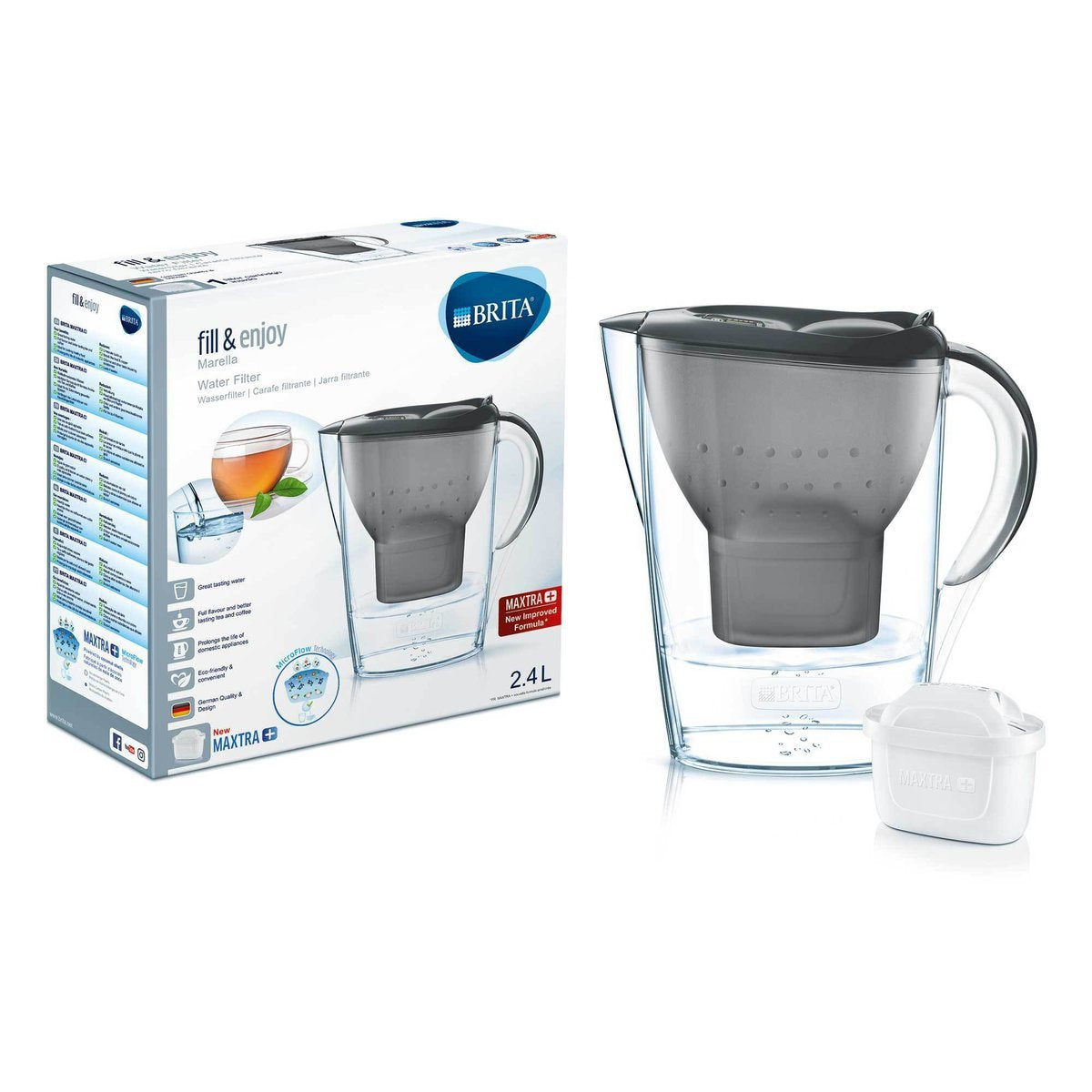Brita Marella Cool Water Filter Jug 2,4l + Maxtra Pro All-In-1 Waterfilter