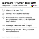 Impresora Multifunción Tinta Hp Smart Tank 5107 Smart Tank 5106 Y 5108 Color Con Depósito De Tinta Recargable Wi Fi Blanco