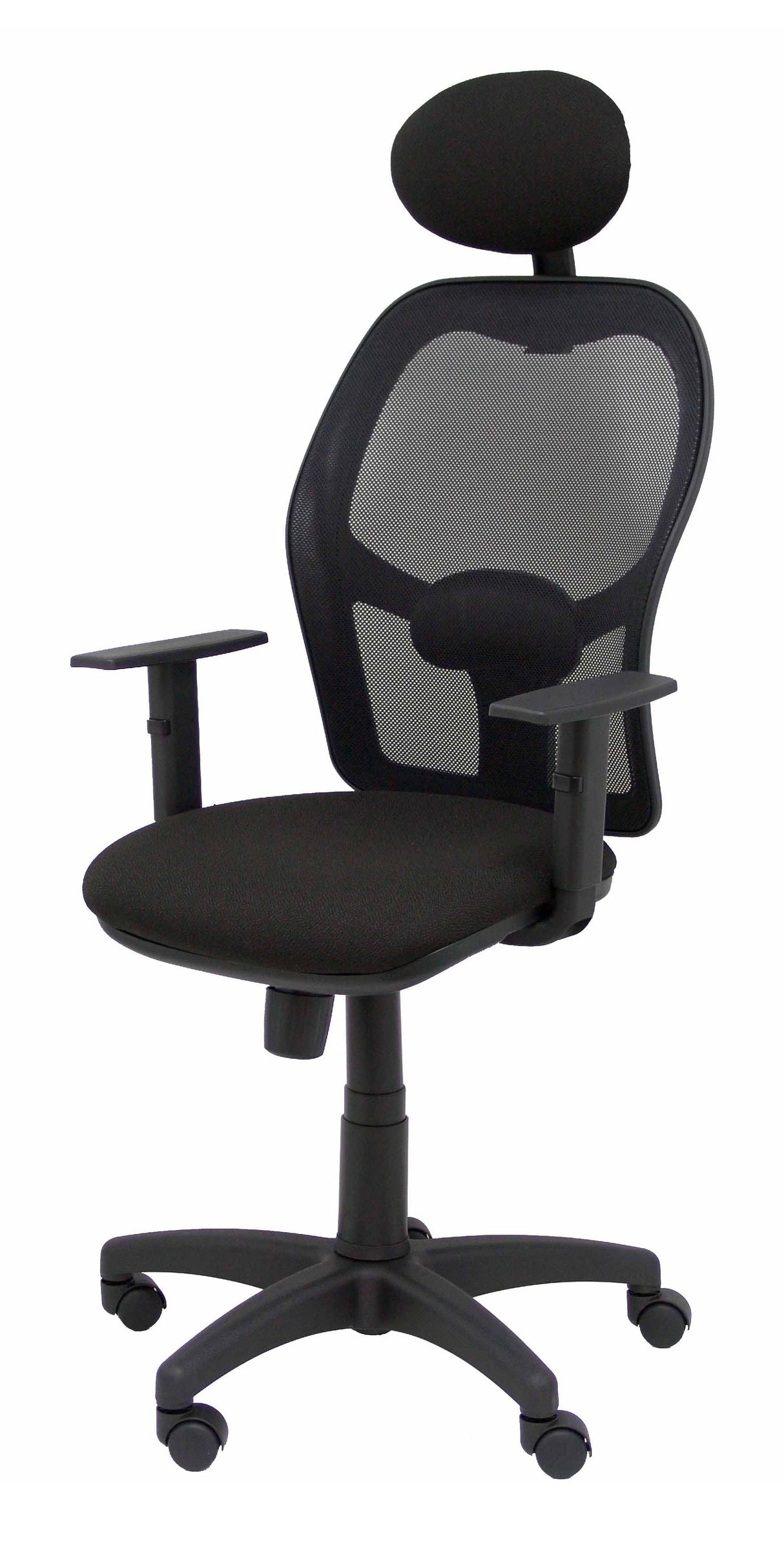 Silla Alocen Malla Negra Asiento Bali Negro Brazos