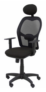 Silla Alocen Malla Negra Asiento Bali Negro Brazos
