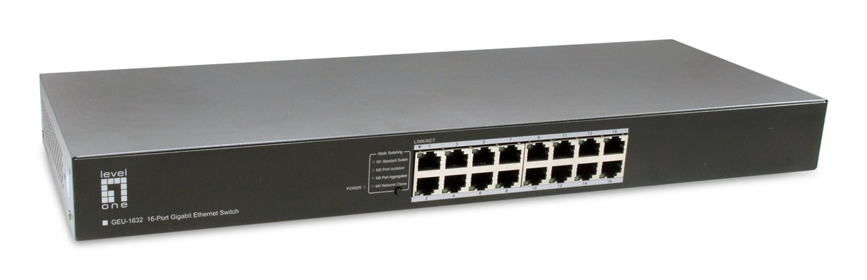 Levelone Switch 16xge 19" Unmanaged Metall