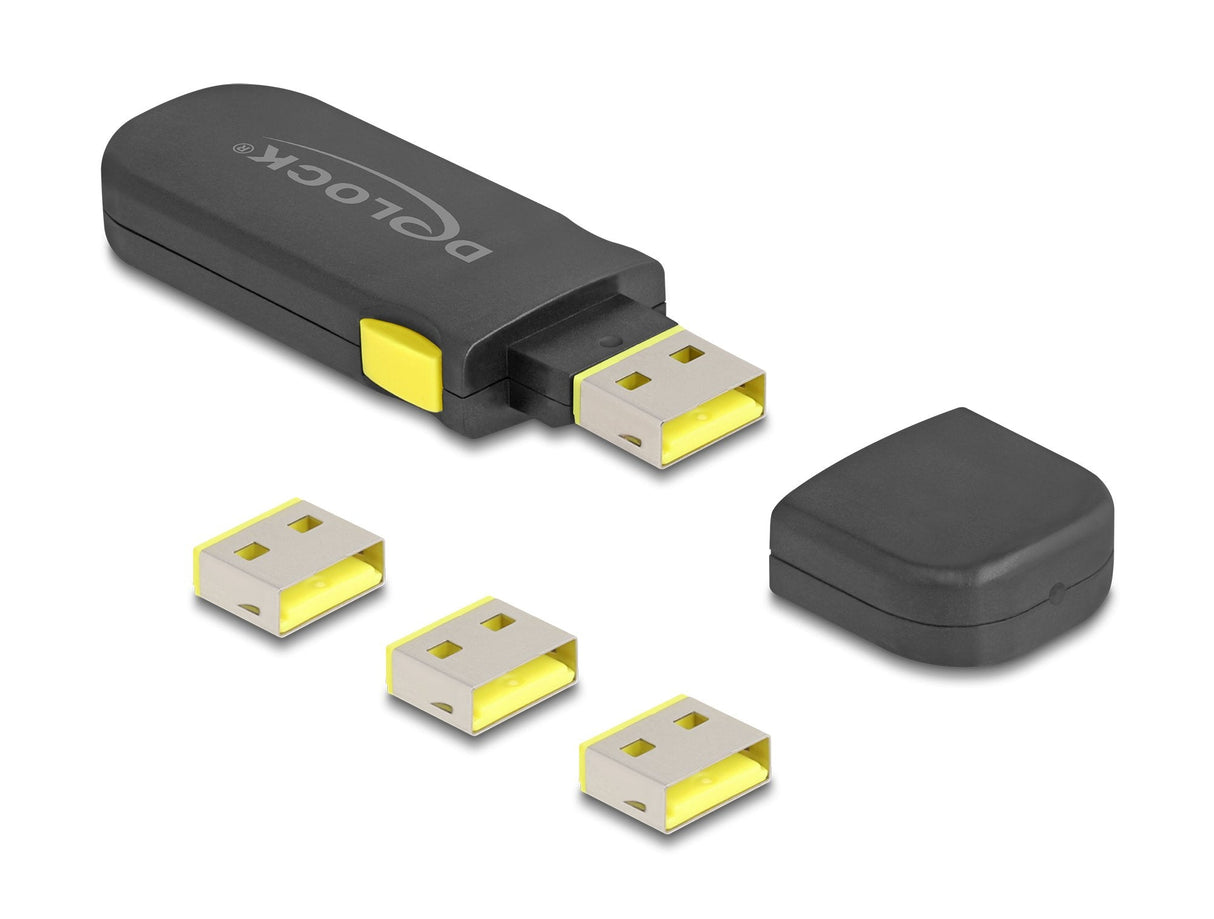 Delock 22031 Juego De Bloqueadores Usb Para Puerto Usb Tipo-A Hembra 4 Piezas + Herramienta De Bloqueo