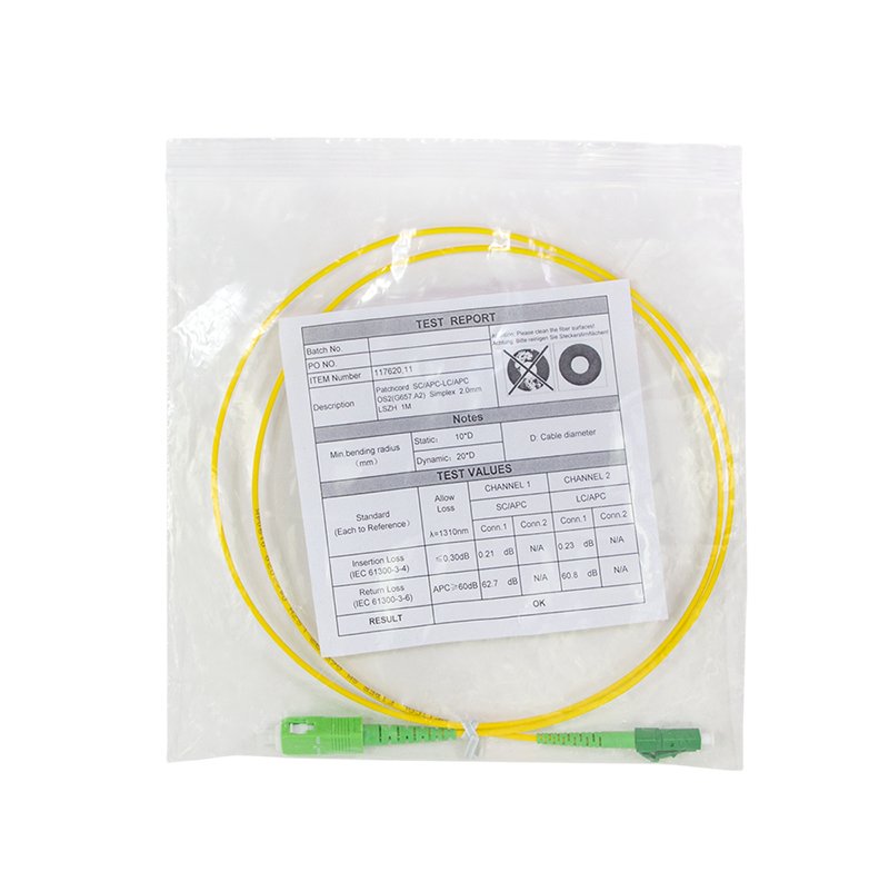 Logilink Fiber Simplex Patch Cord, Os2 Sm G.657.A2, Sc Apc To Lc Apc, 1 M